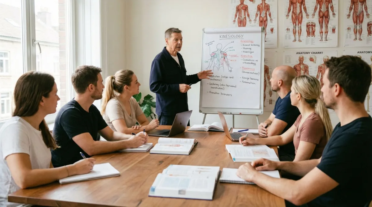 Formation kinésiologie présentiel - Joël Prieur avec ses étudiants